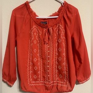 American Eagle: Boho Red Top